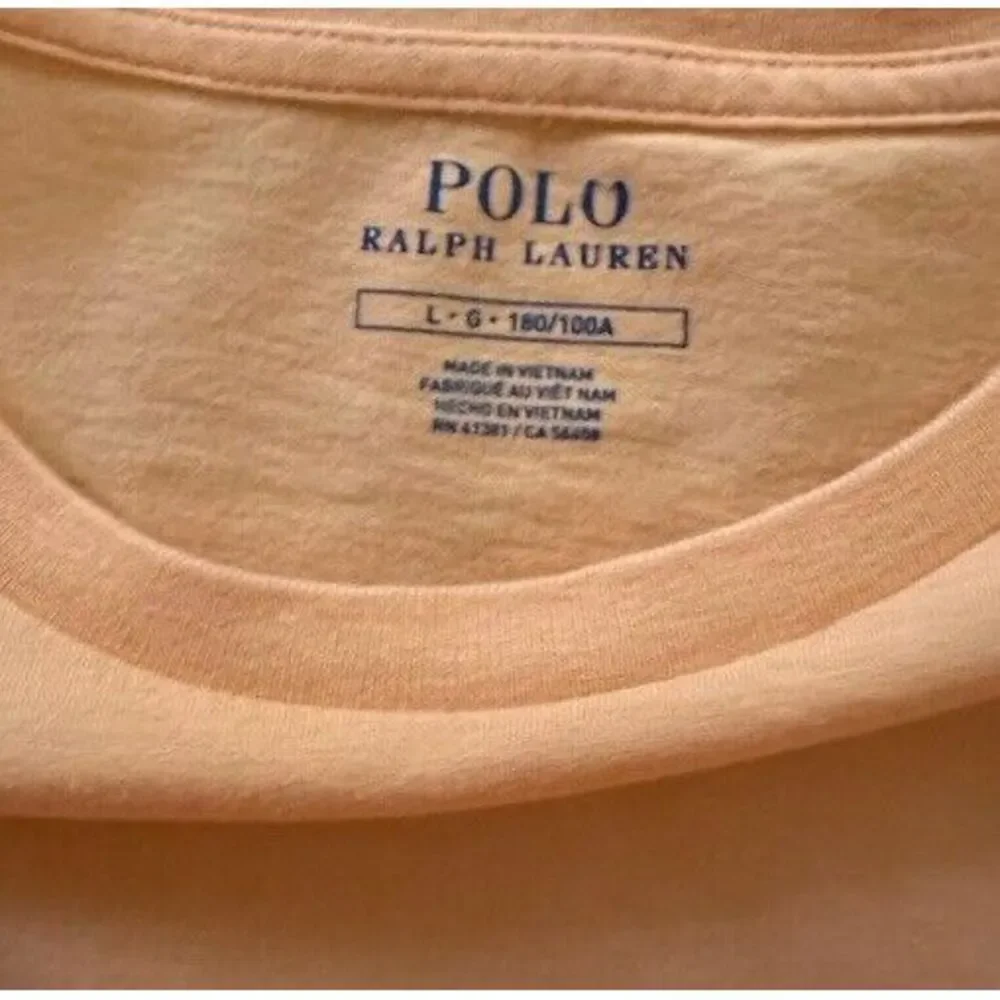 Polo‎ Ralph Lauren Men's SZ L Orange Lime Pony Crew-Neck Short Sleeve T-Shirt